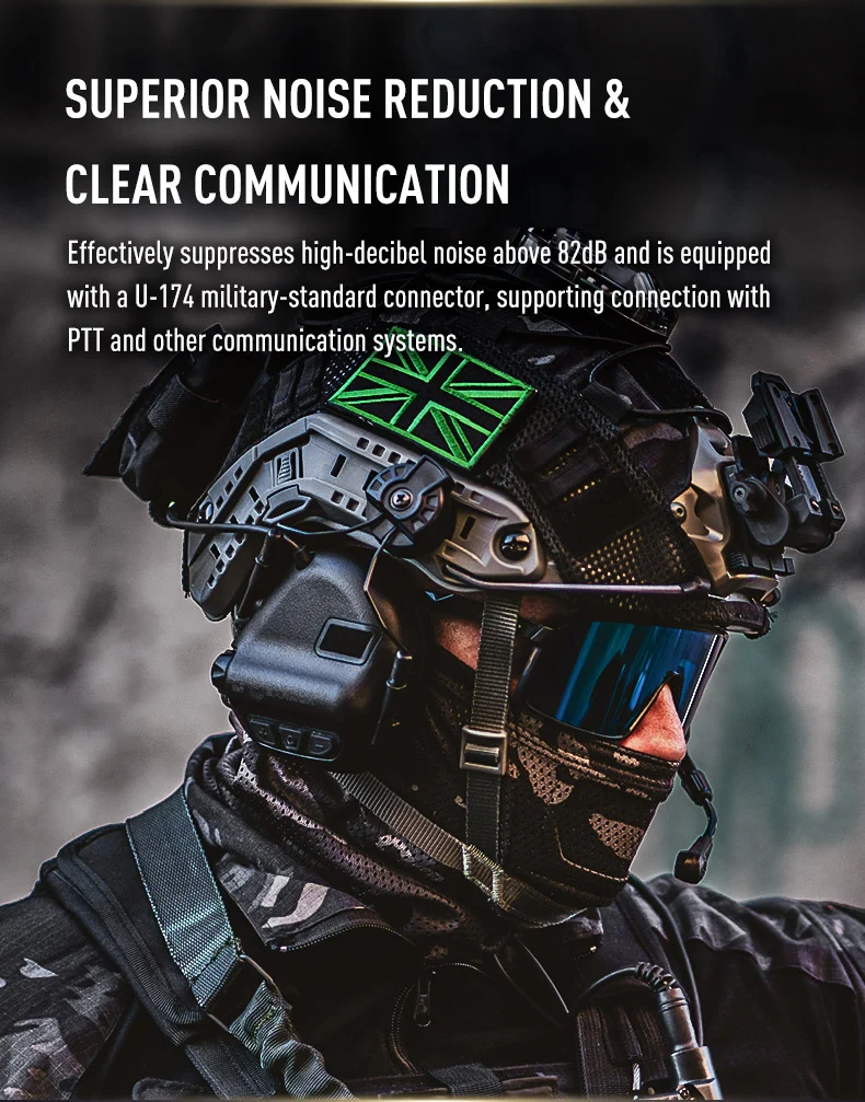 M32 PLUS used on helmet for communication and noise suppression
